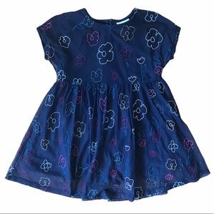 Hanna Andersson navy blue floral embroidered dress